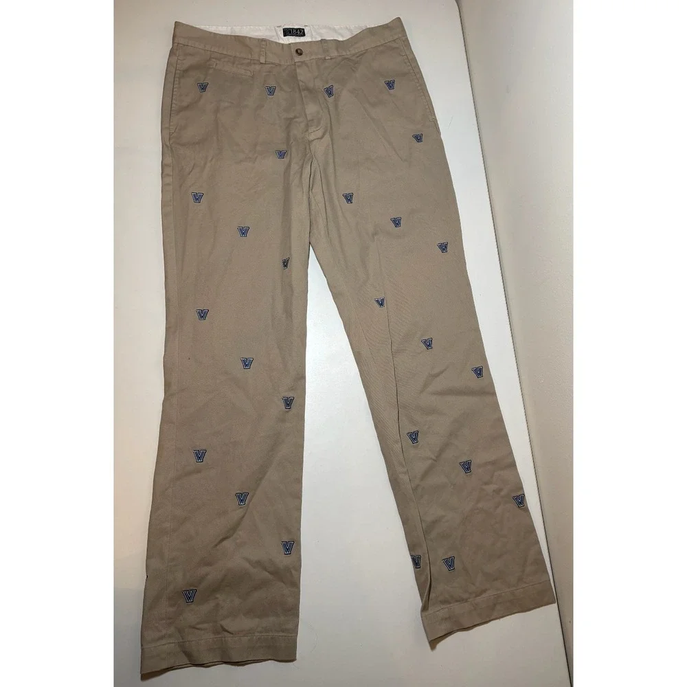 Villanova Men's Embroidered Khaki Pants | 38 X 35 - Picture 11 of 11